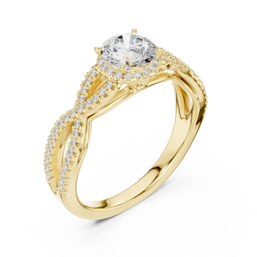 Gold Serenade Twist Statement Band Ring Right View