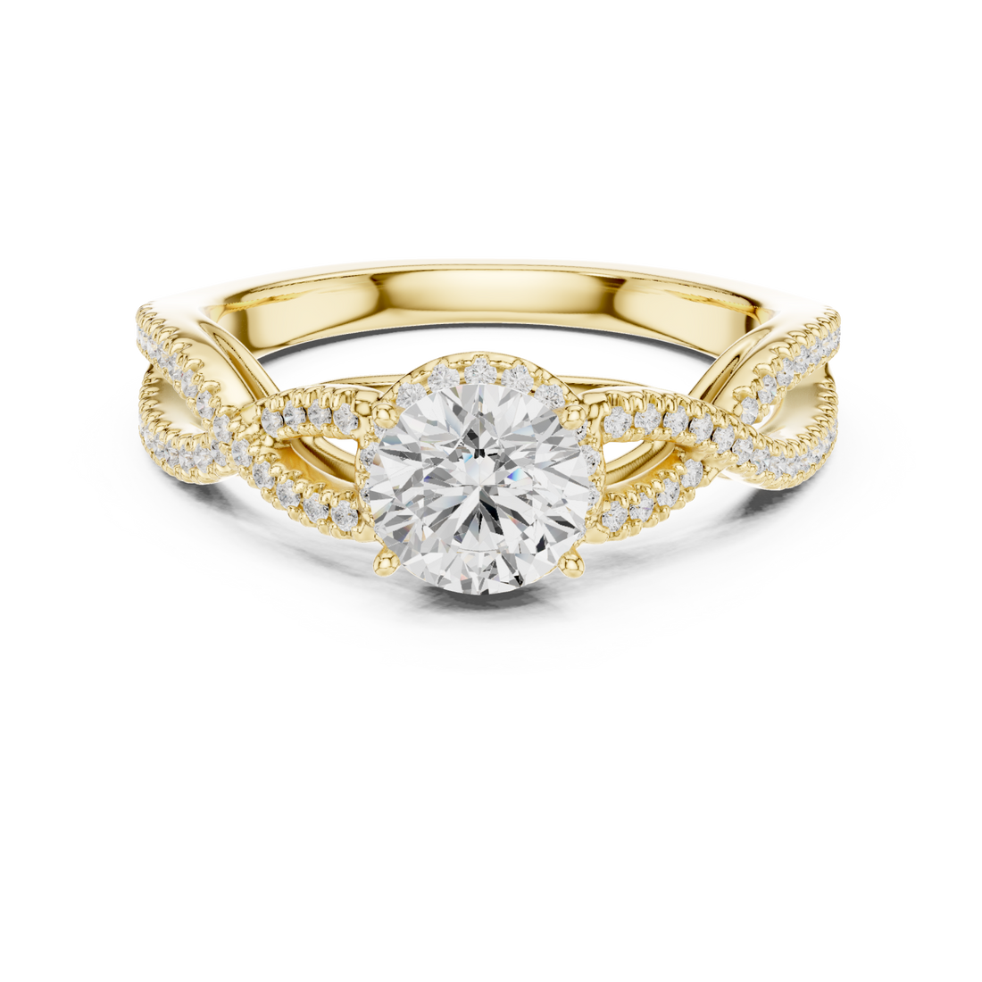 Gold Serenade Twist Statement Band Ring Right View