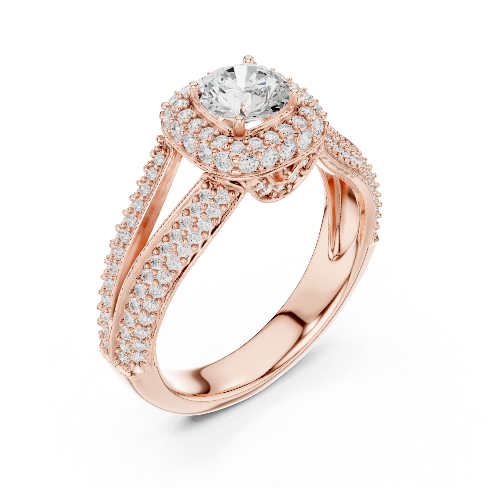  Rose Gold Starborn Splendor Cushion Radiance Ring Right View
