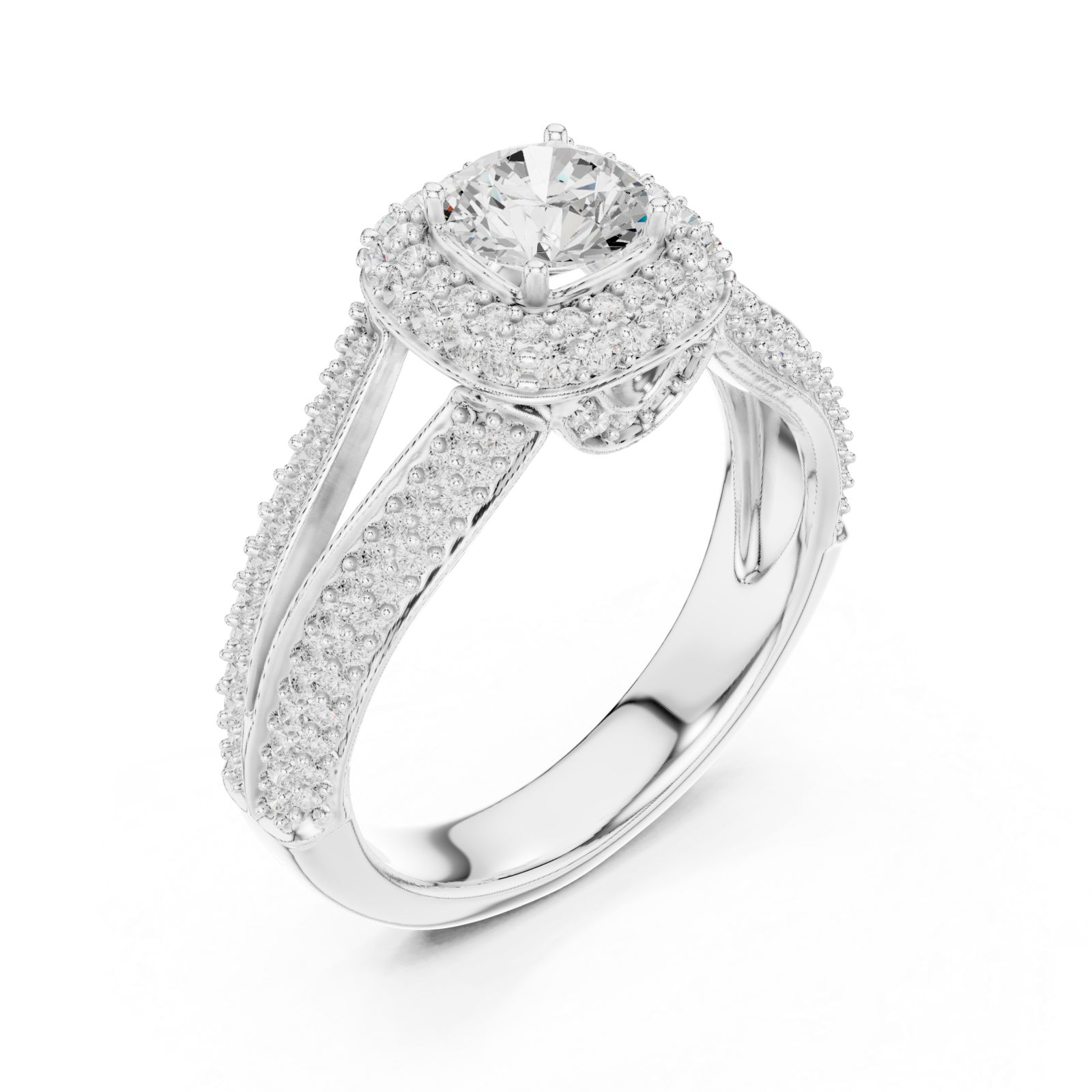  White Gold Starborn Splendor Cushion Radiance Ring Right View