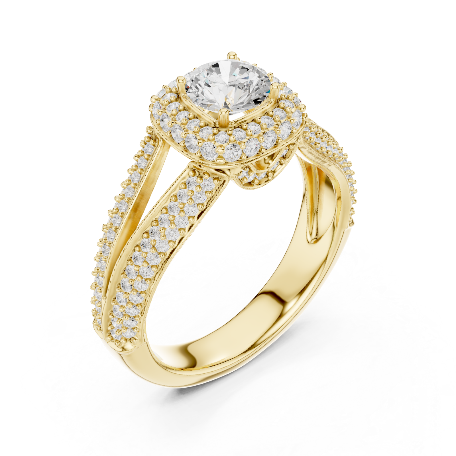 Gold Starborn Splendor Cushion Radiance Ring Right View
