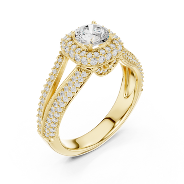 Gold Starborn Splendor Cushion Radiance Ring Right View