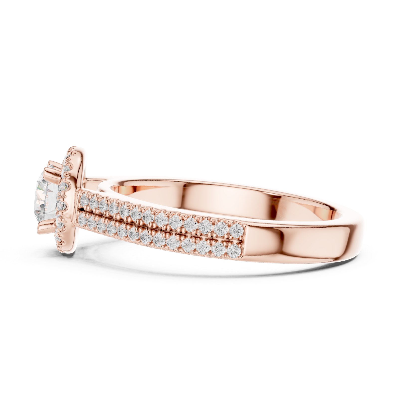  Rose Gold Blossom Embrace Eternity Ring Side View