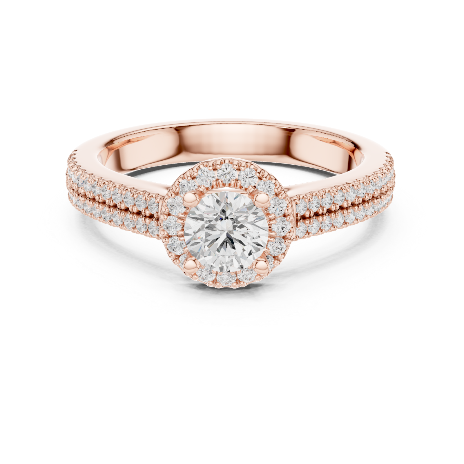  Rose Gold Blossom Embrace Eternity Ring Front View