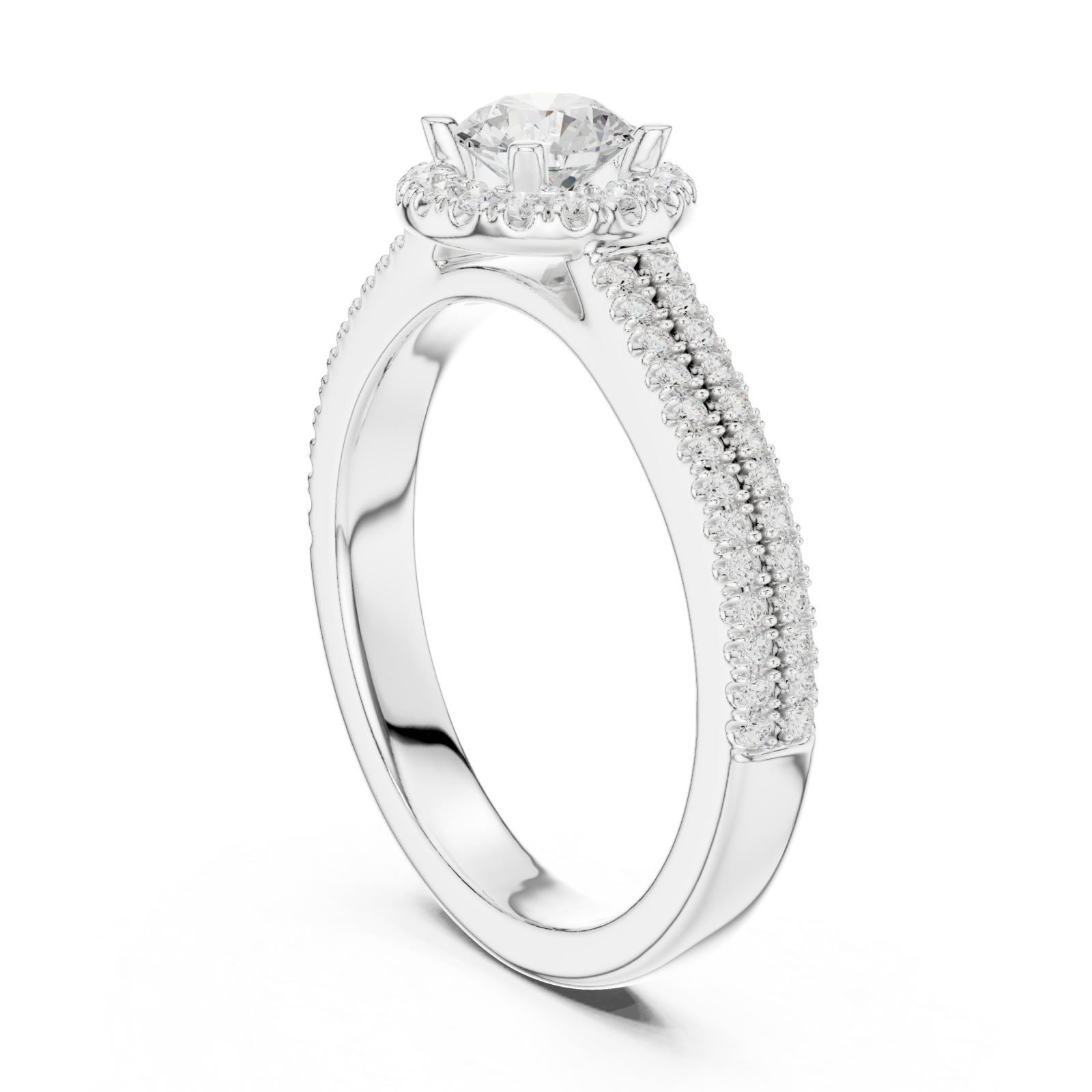  White Gold Blossom Embrace Eternity Ring Left View