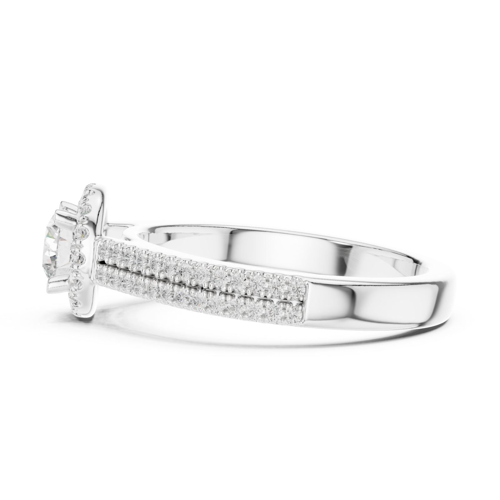  White Gold Blossom Embrace Eternity Ring Side View