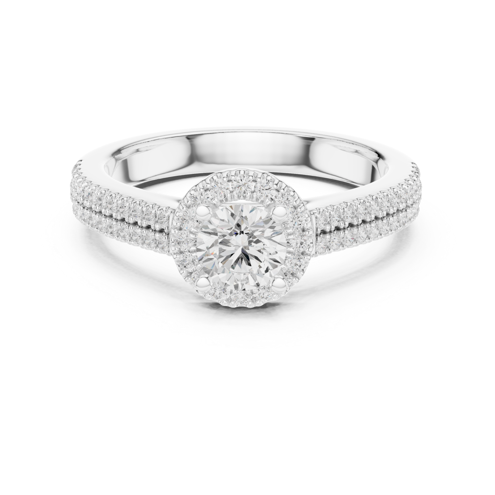 White Gold Blossom Embrace Eternity Ring Front View