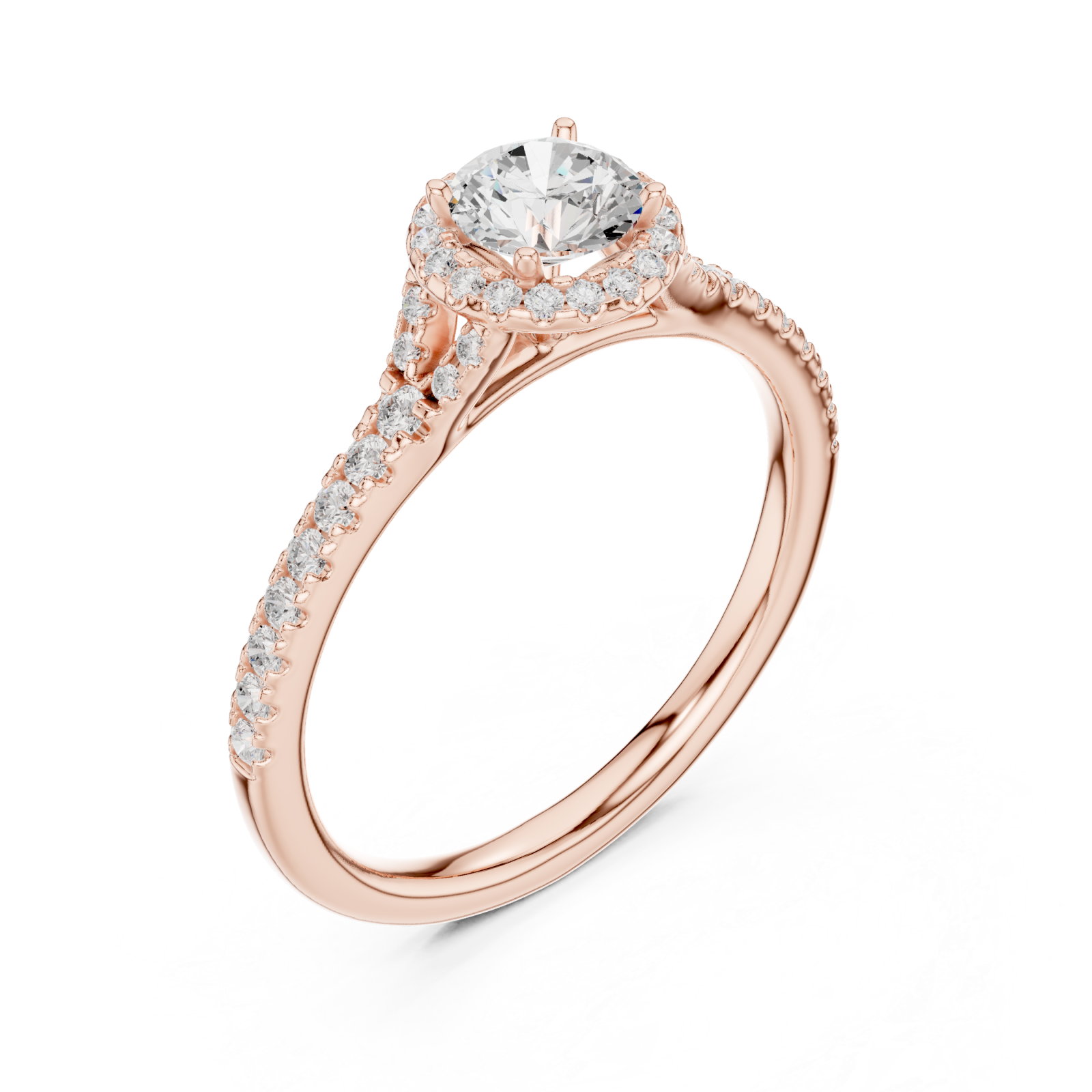  Rose Gold Luminescent Graceful Embrace Solitaire Ring Right View