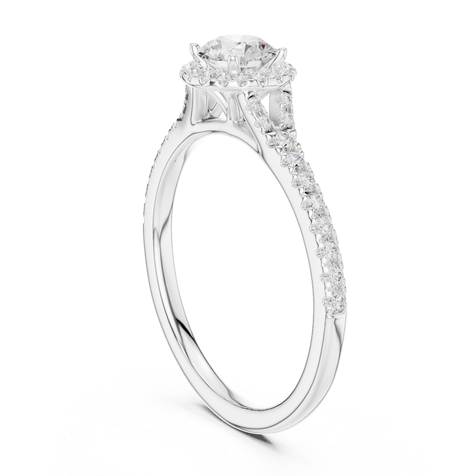  White Gold Luminescent Graceful Embrace Solitaire Ring Left View