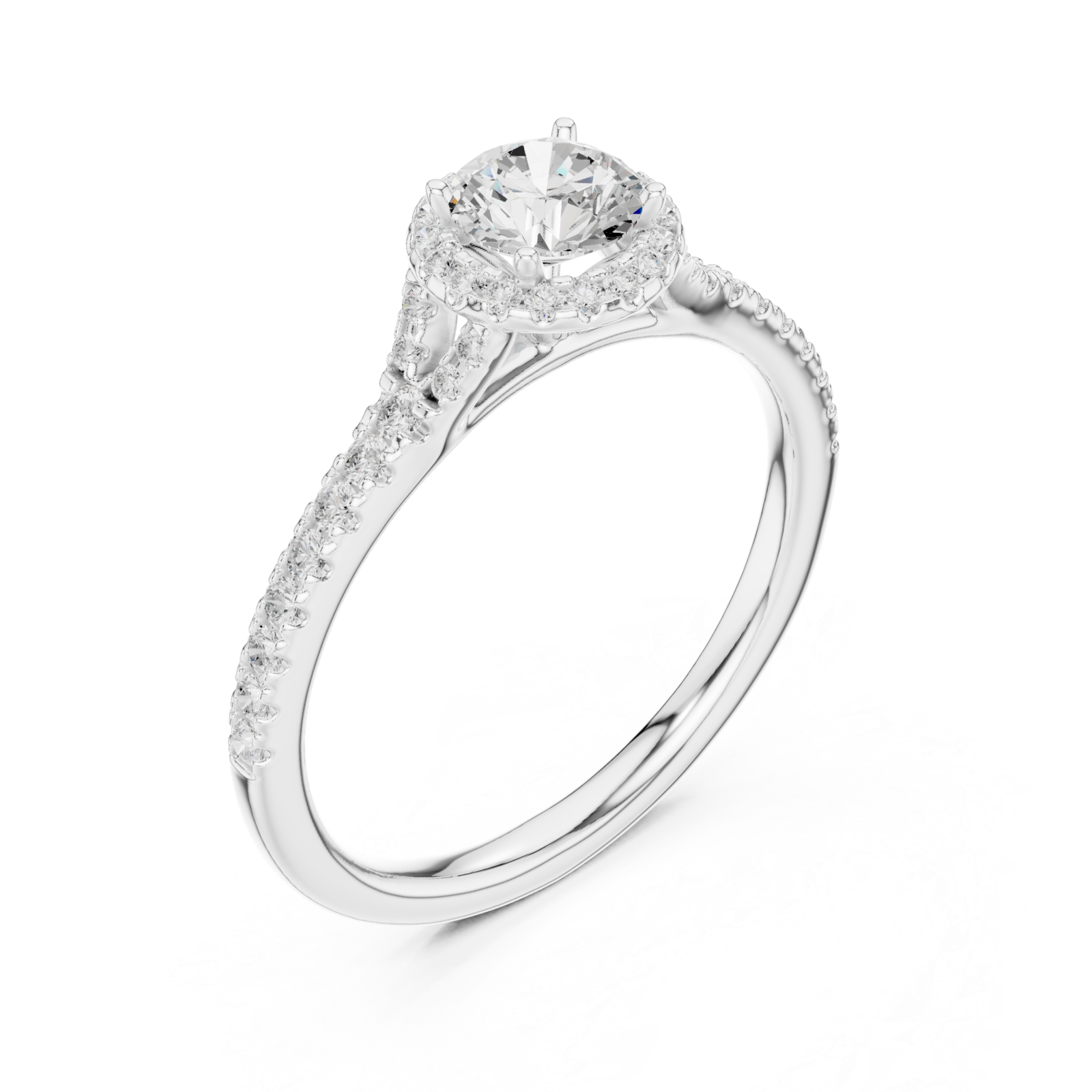  White Gold Luminescent Graceful Embrace Solitaire Ring Right View
