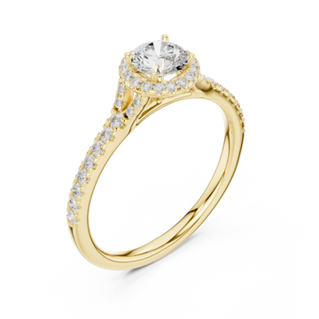 Gold Luminescent Graceful Embrace Solitaire Ring Right View