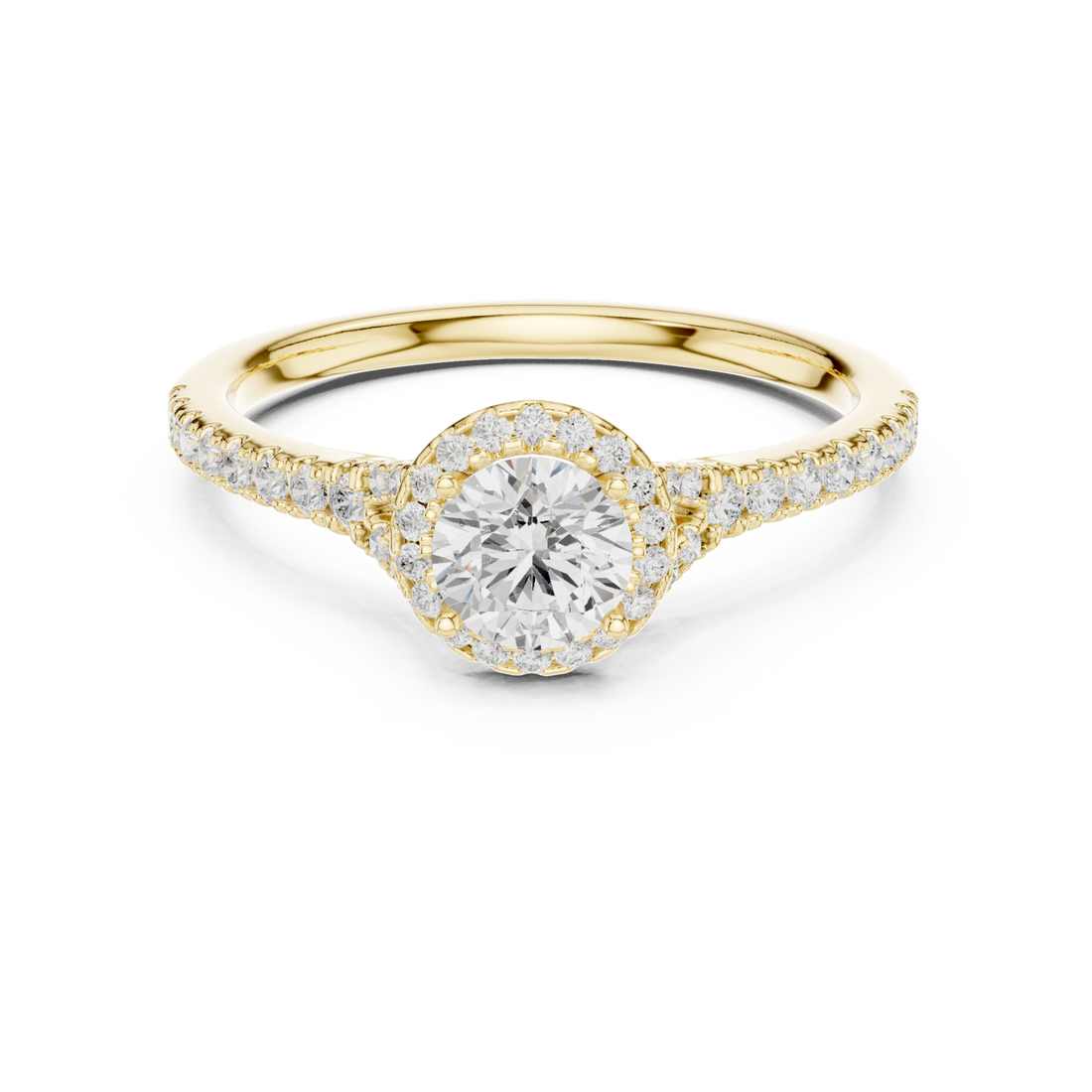 Gold Luminescent Graceful Embrace Solitaire Ring Right View