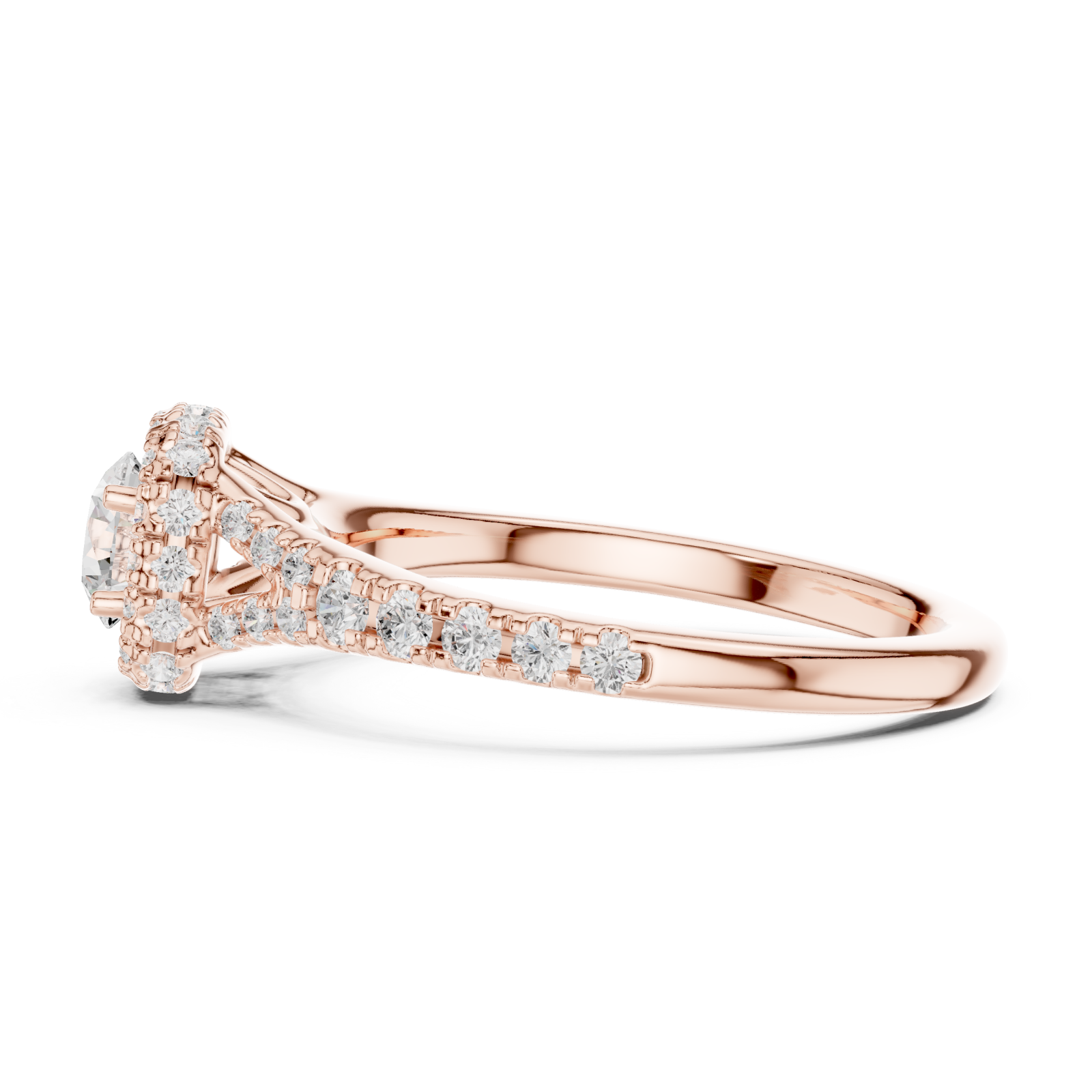  Rose Gold Eclipse Embrace Aura Band Ring Side View