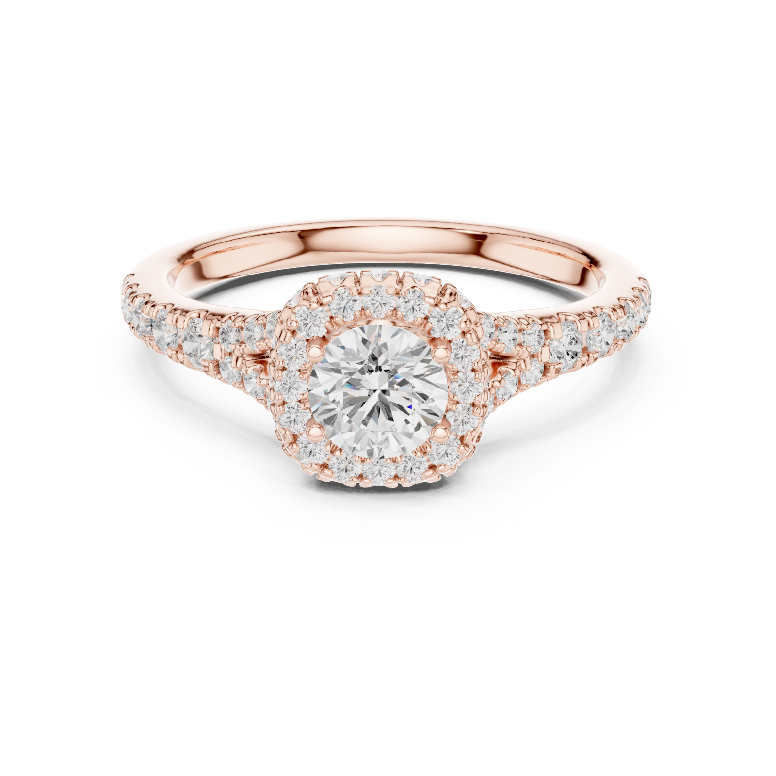  Rose Gold Eclipse Embrace Aura Band Ring Front View