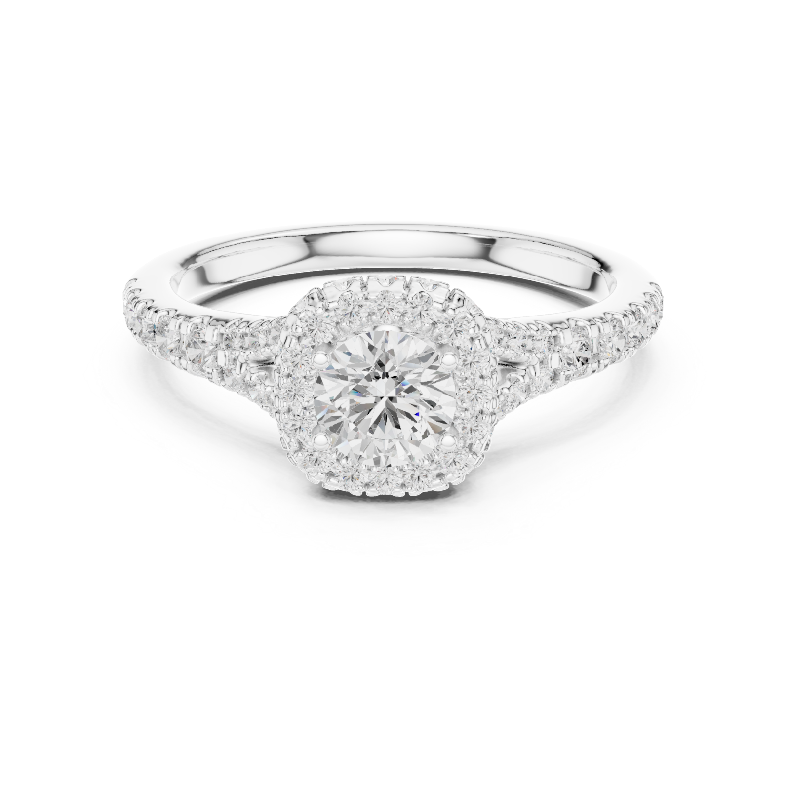  White Gold Eclipse Embrace Aura Band Ring Front View