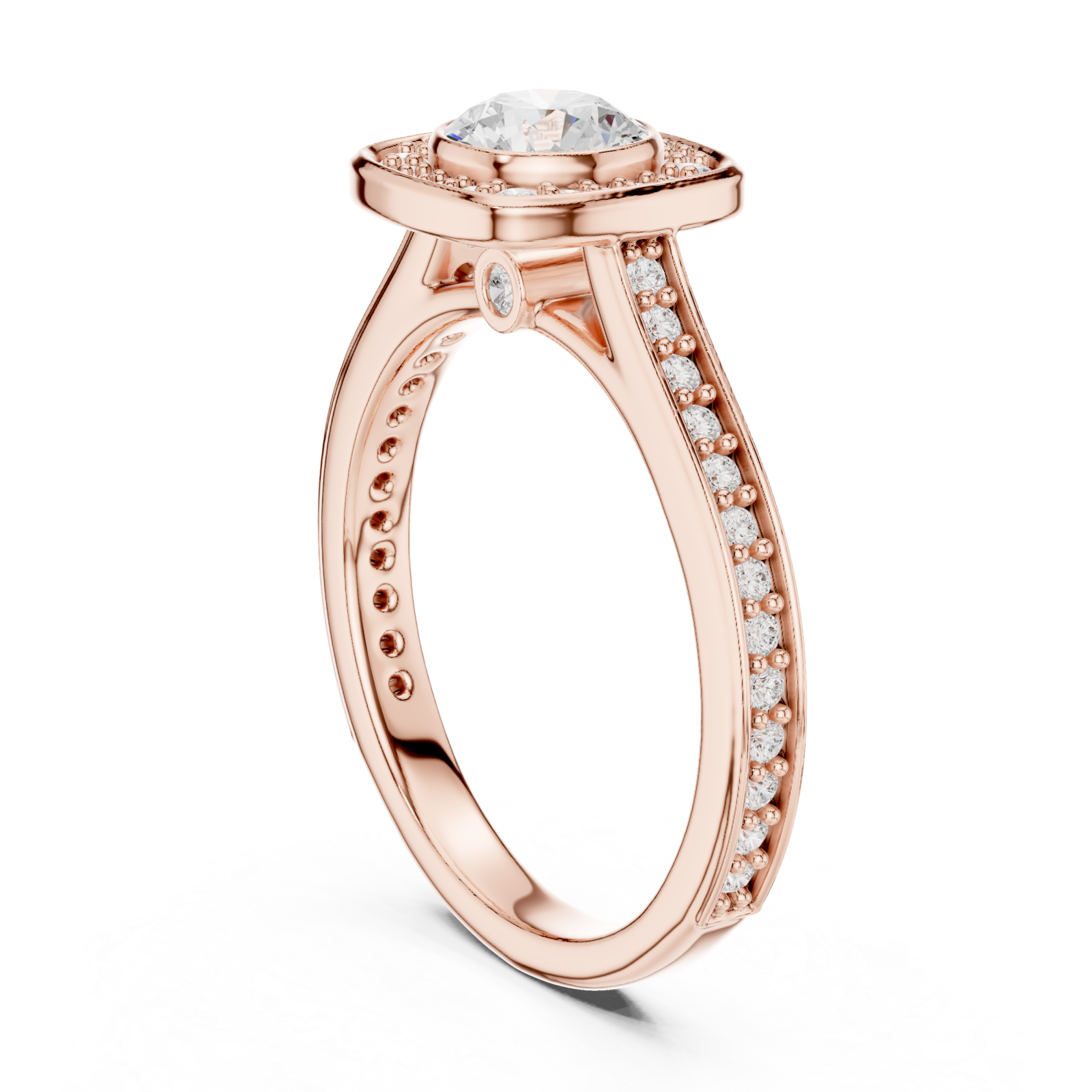  Rose Gold Eternal Harmony Solitaire Ring Left View