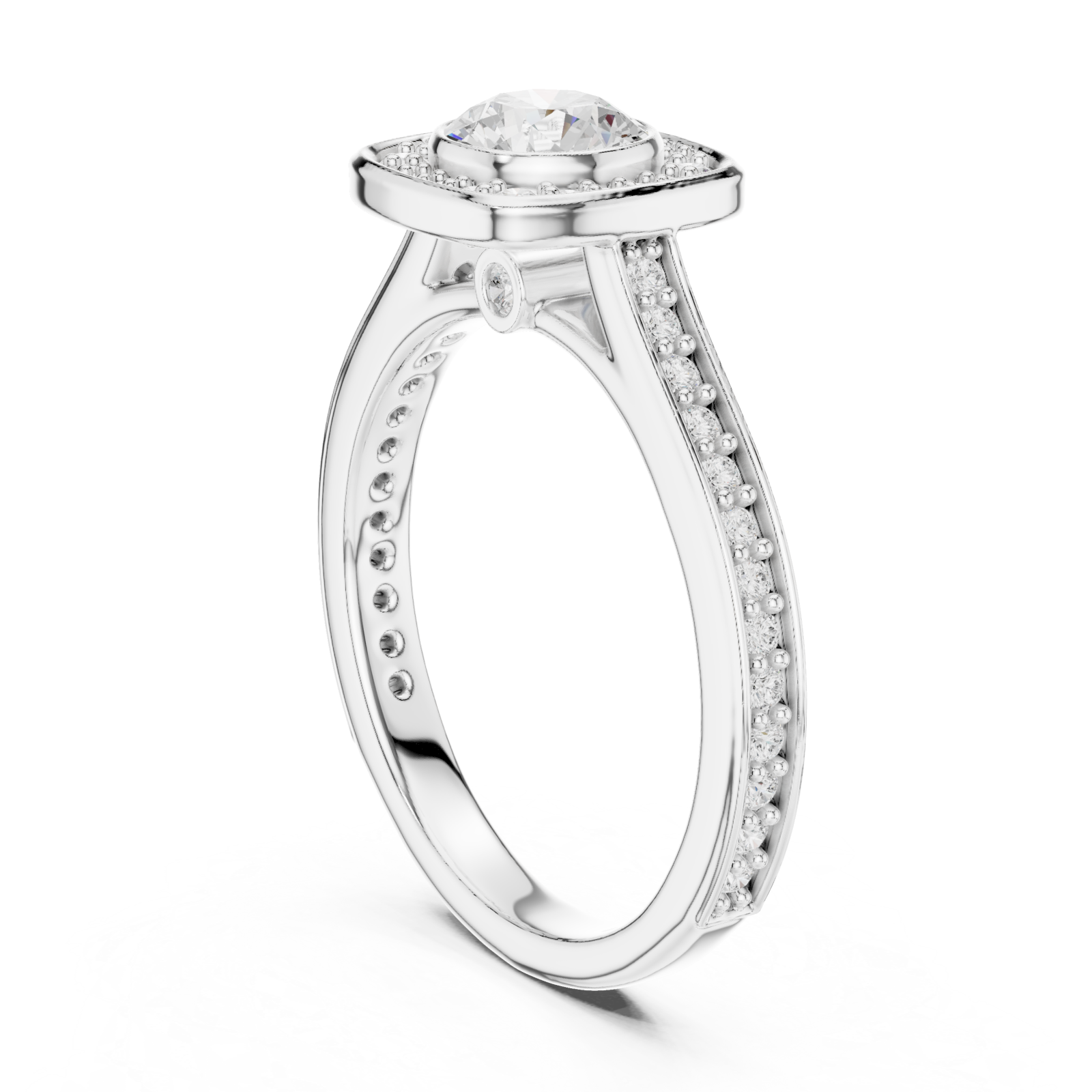  White Gold Eternal Harmony Solitaire Ring Left View