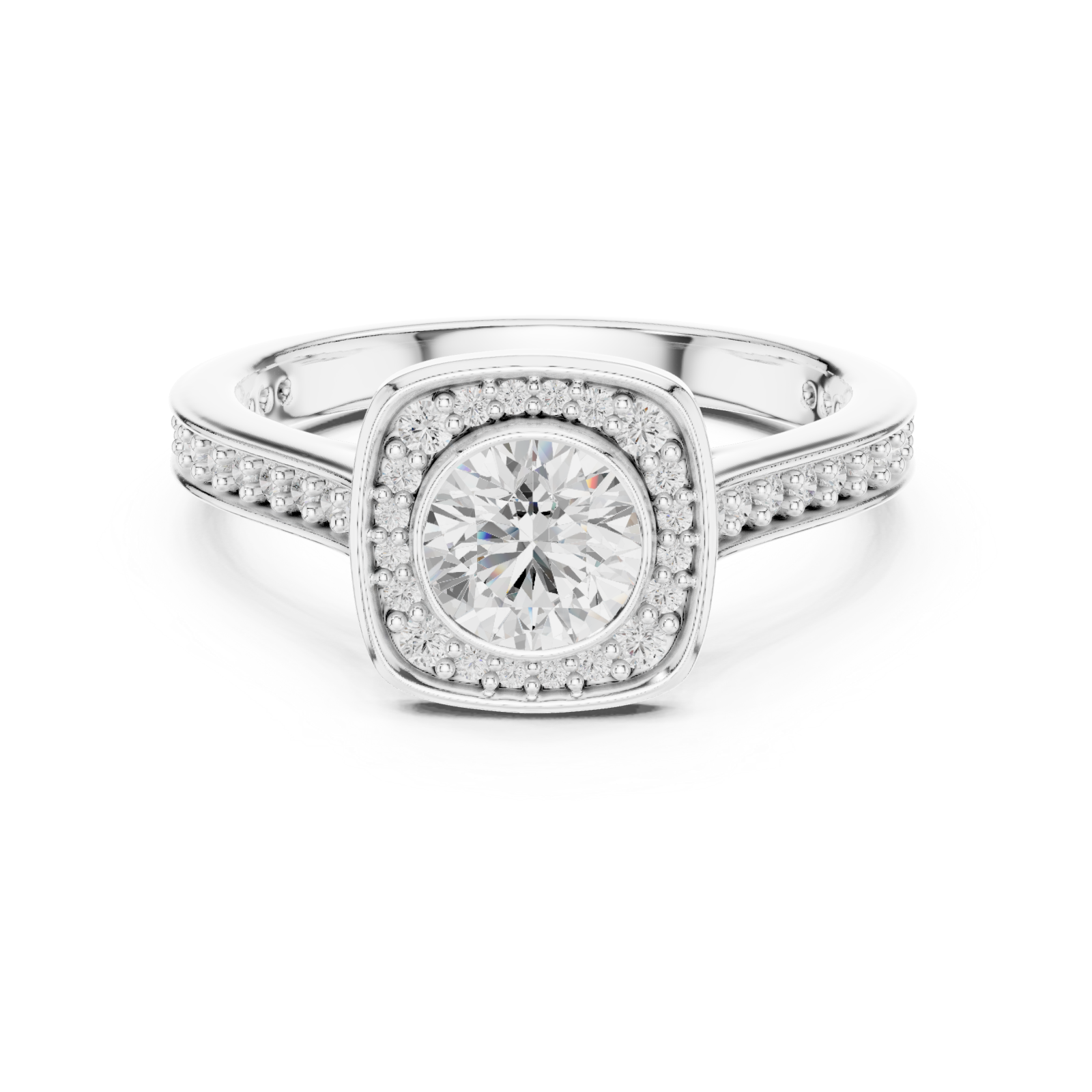  White Gold Eternal Harmony Solitaire Ring Front View