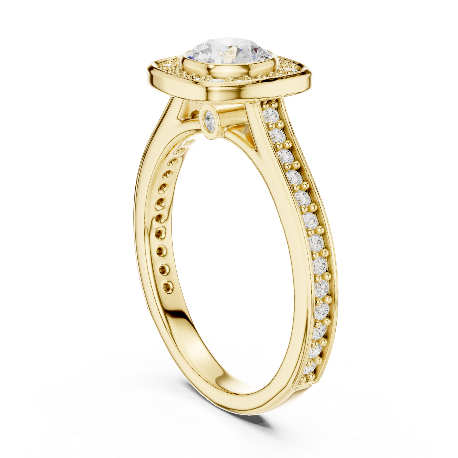  Gold Eternal Harmony Solitaire Ring Left View
