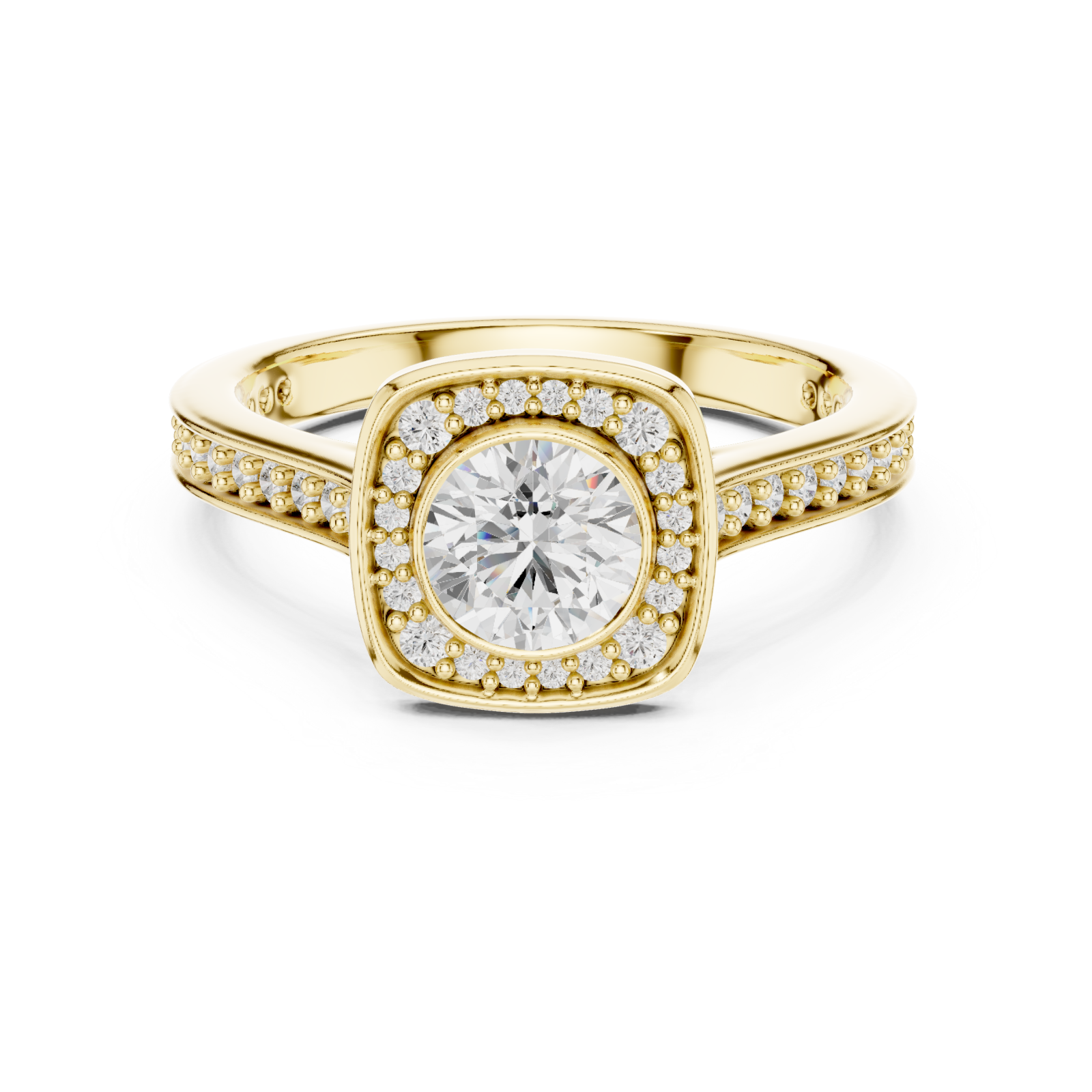  Gold Eternal Harmony Solitaire Ring Front View