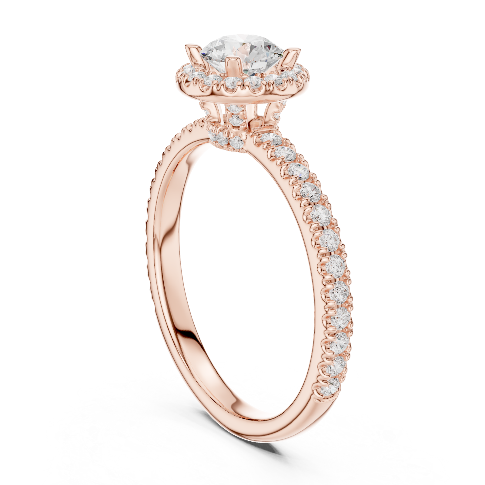  Rose Gold Glorious Horizon Silhouette Engagement Ring Left View