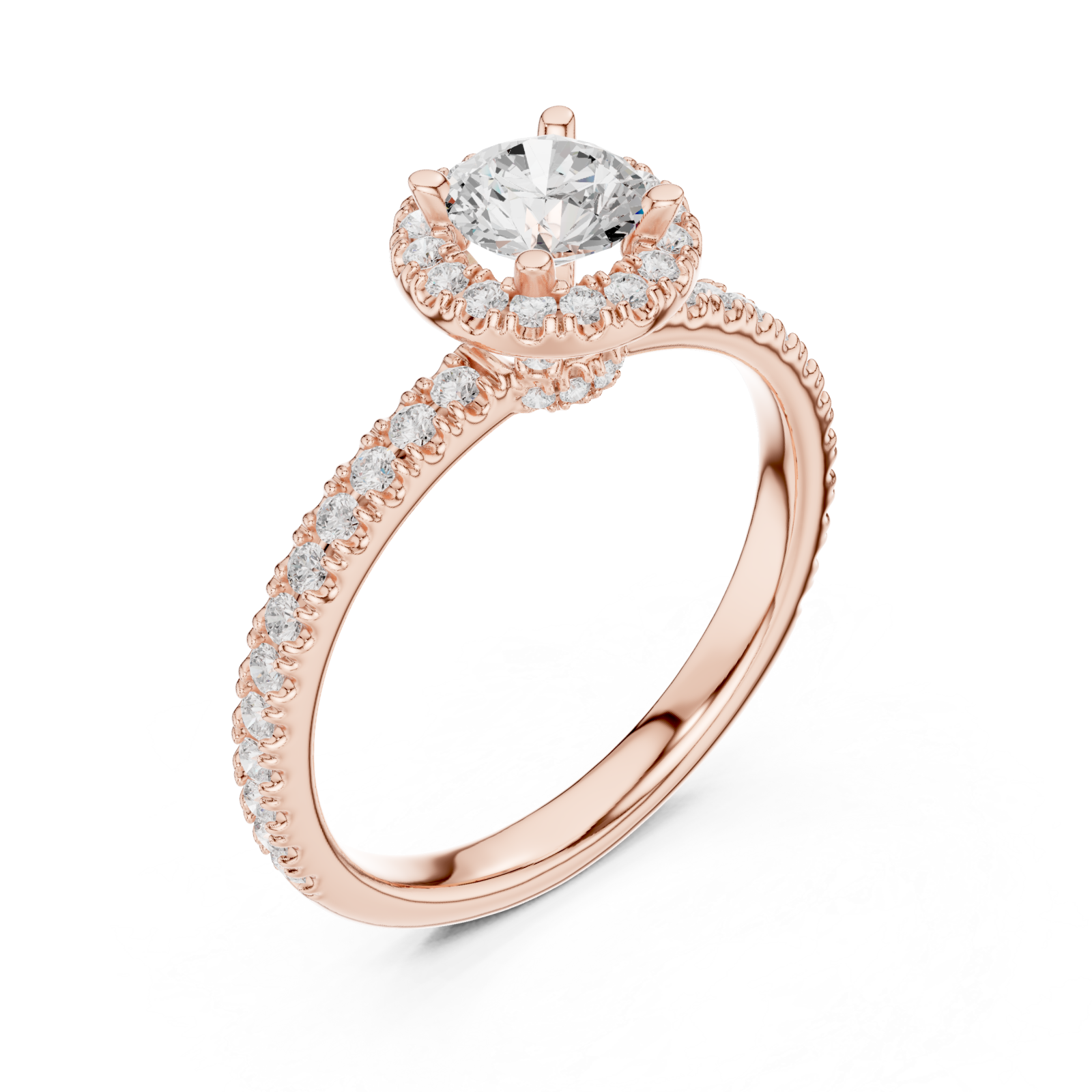  Rose Gold Glorious Horizon Silhouette Engagement Ring Right View