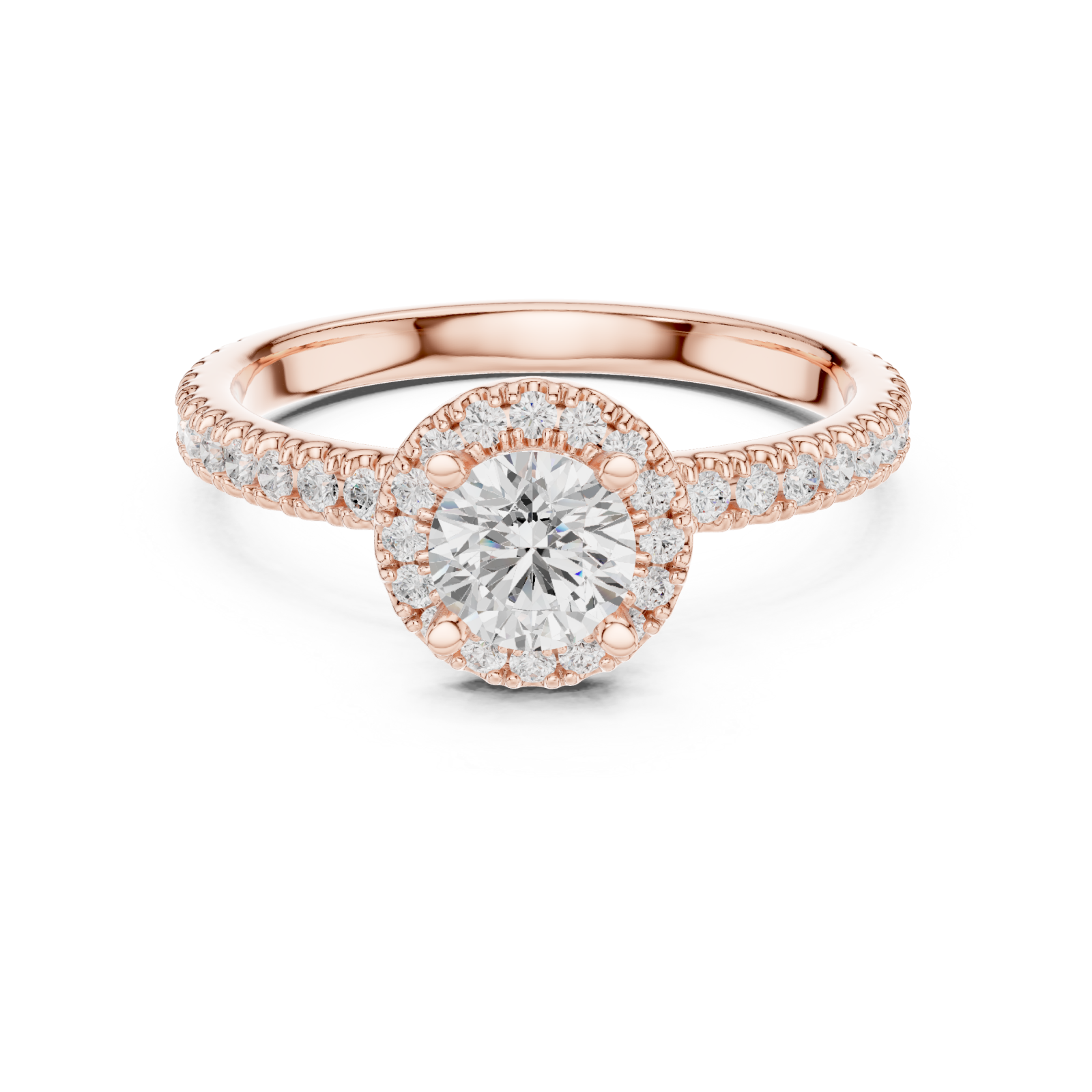  Rose Gold Glorious Horizon Silhouette Engagement Ring Front View