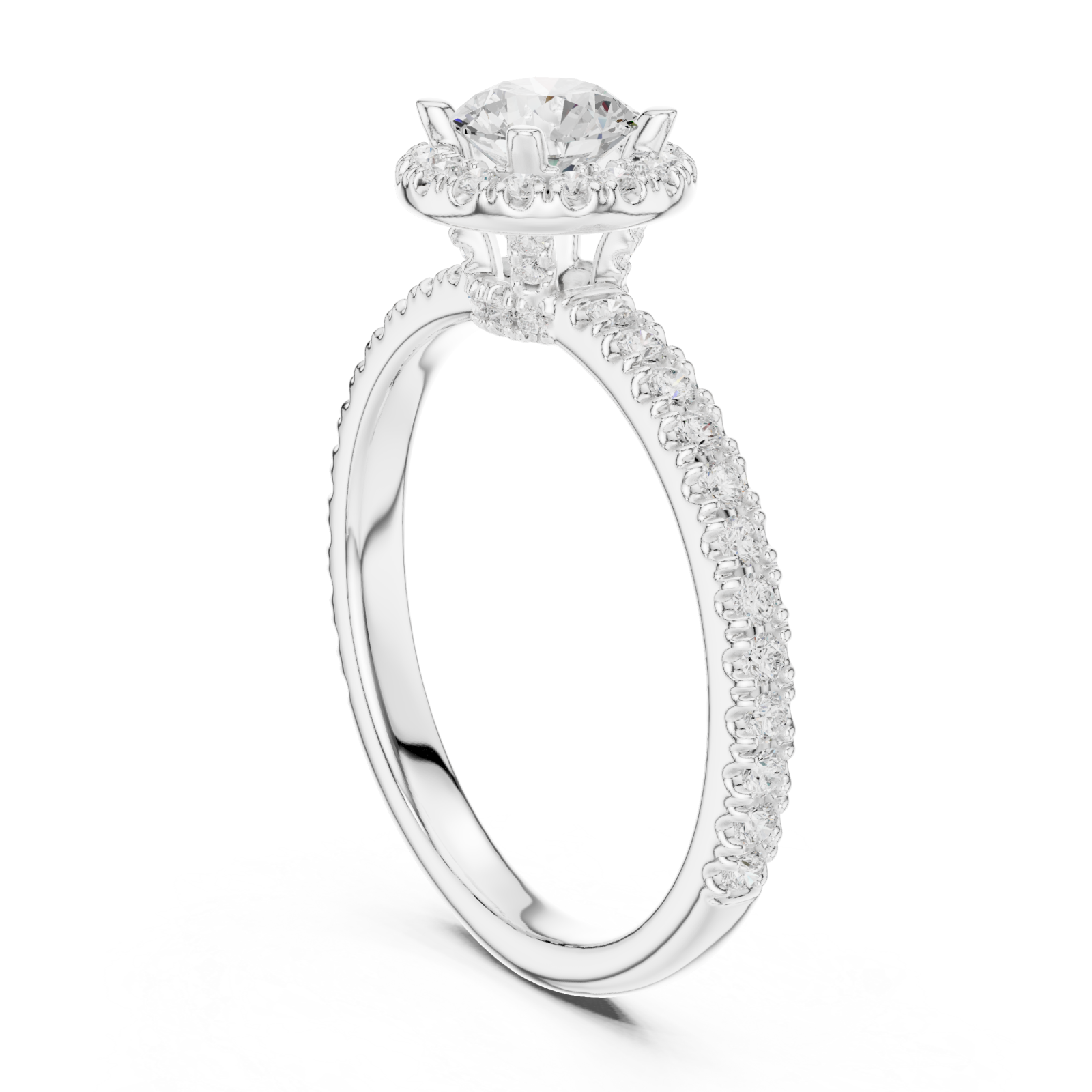  White Gold Glorious Horizon Silhouette Engagement Ring Left View