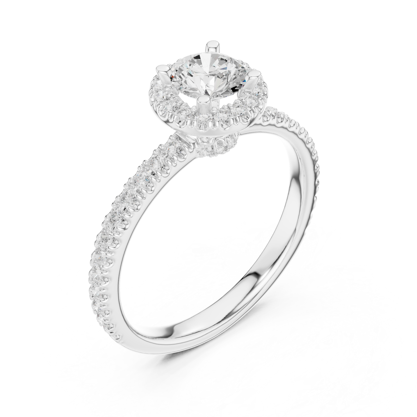  White Gold Glorious Horizon Silhouette Engagement Ring Right View
