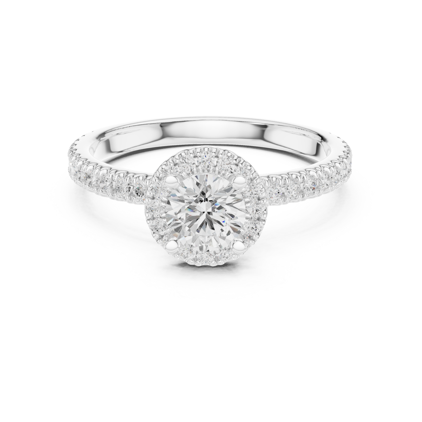  White Gold Glorious Horizon Silhouette Engagement Ring Front View