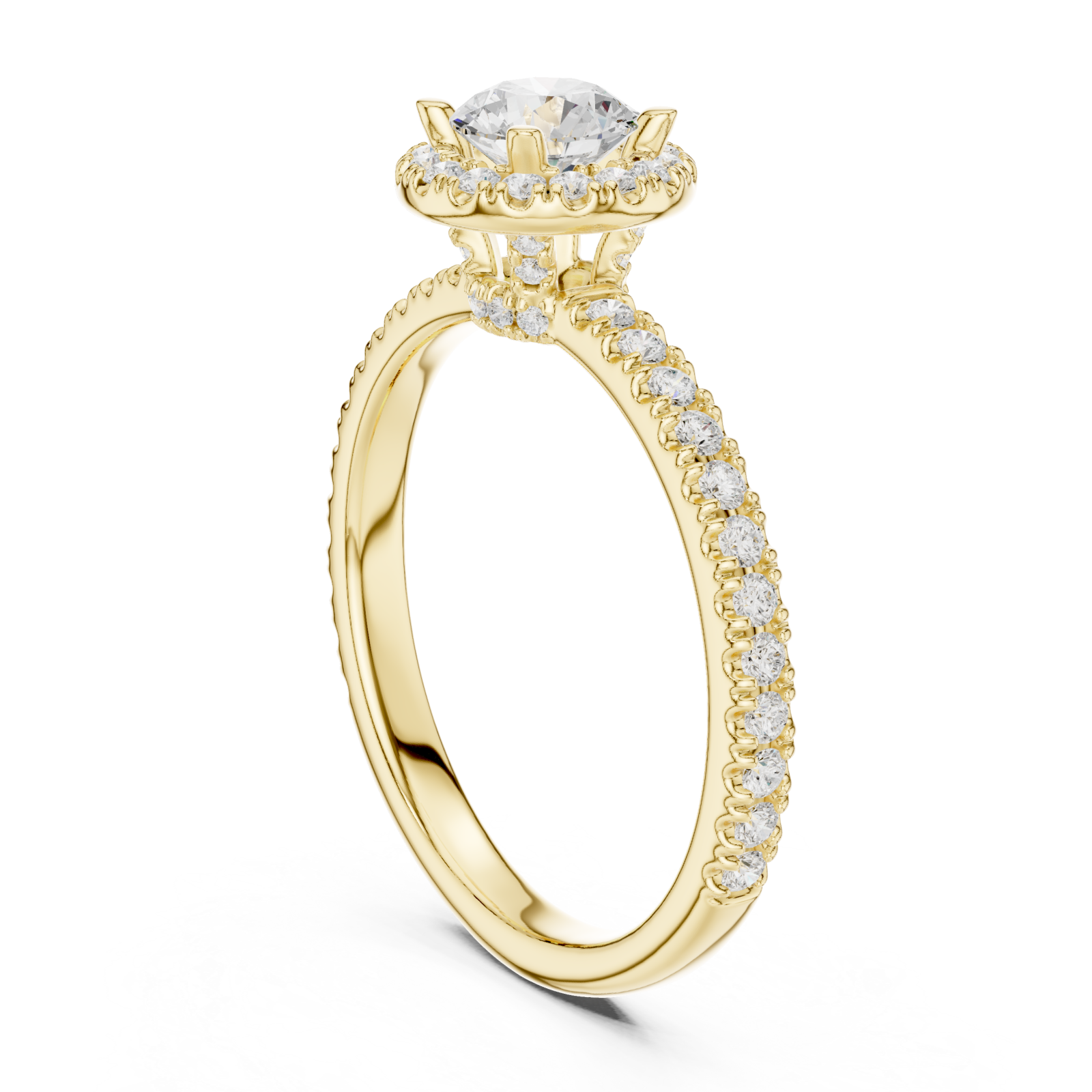  Gold Glorious Horizon Silhouette Engagement Ring Left View