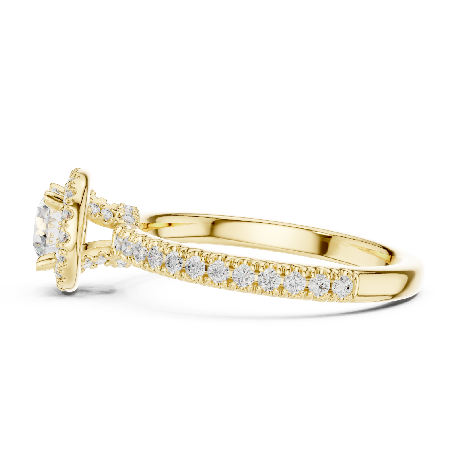  Gold Glorious Horizon Silhouette Engagement Ring Side View