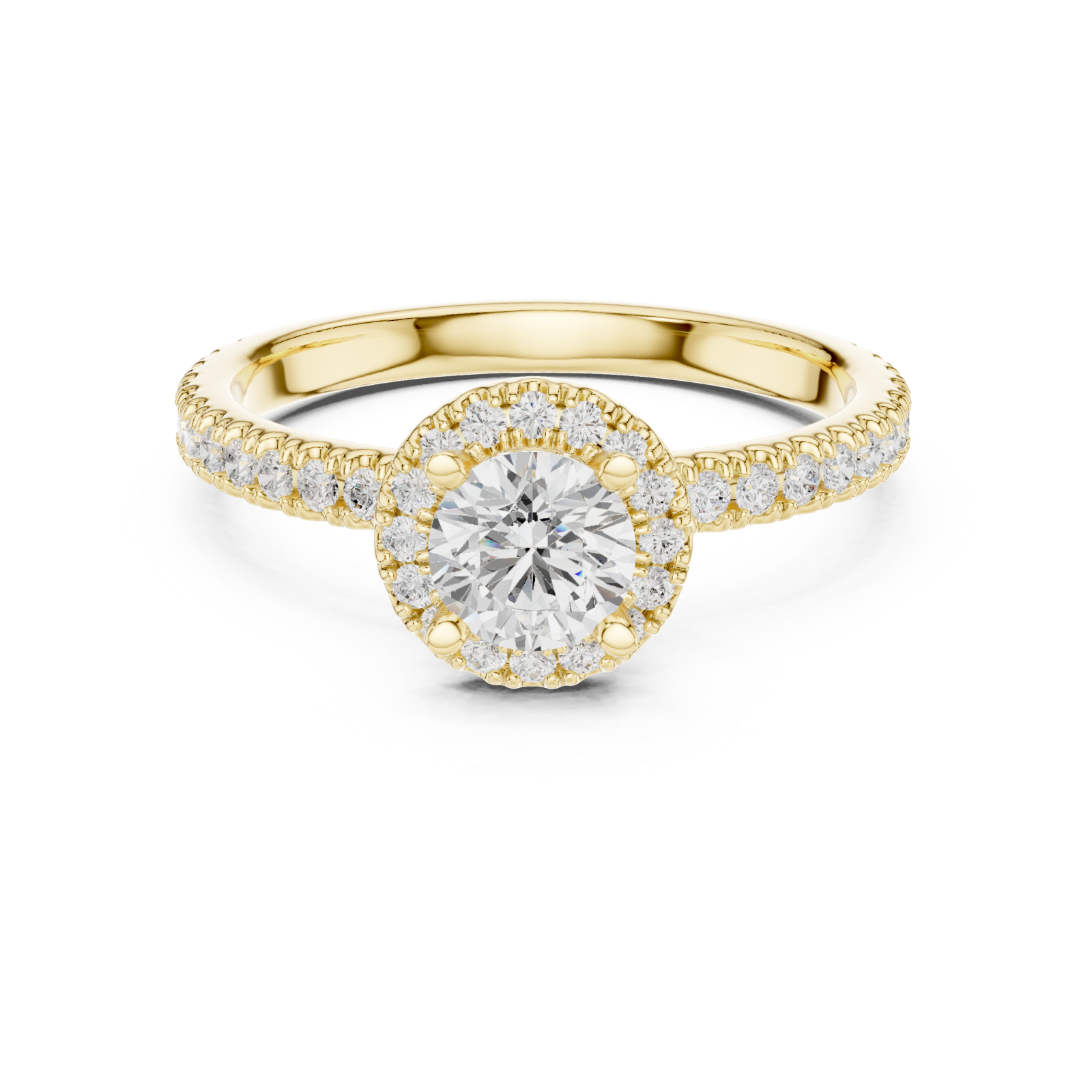 Gold Glorious Horizon Silhouette Engagement Ring Front View