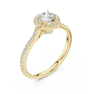 Gold Enchanted Blossom Round Engagement Ring Right View