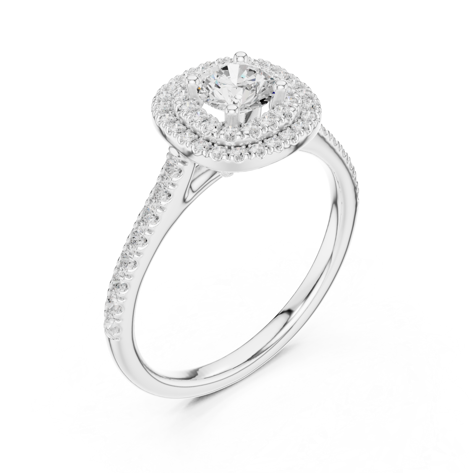  White Gold Sunlit Embrace Halo Ring Right View
