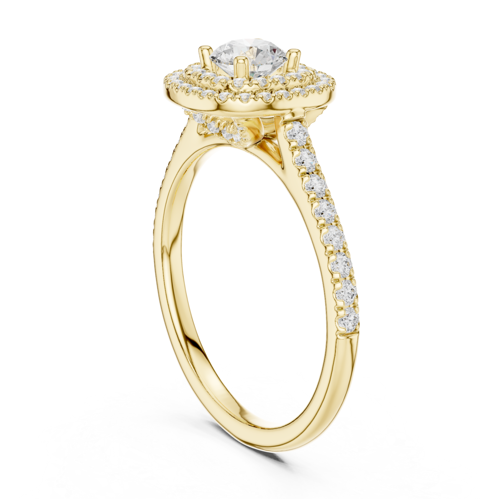 Gold Sunlit Embrace Halo Ring Left View