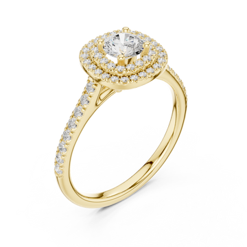 Gold Sunlit Embrace Halo Ring Right View