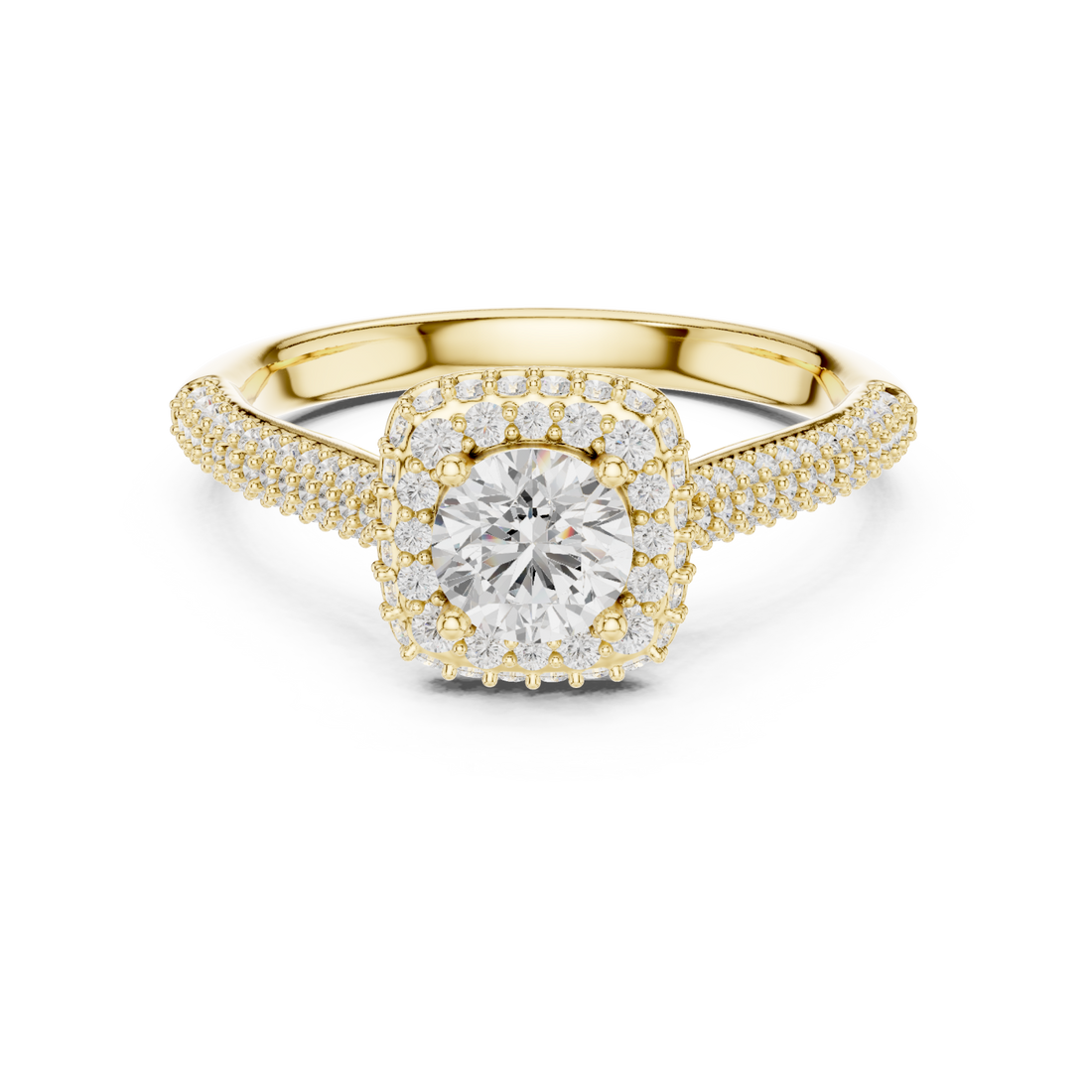 Gold Lustrous Halo Glow Ring Right View