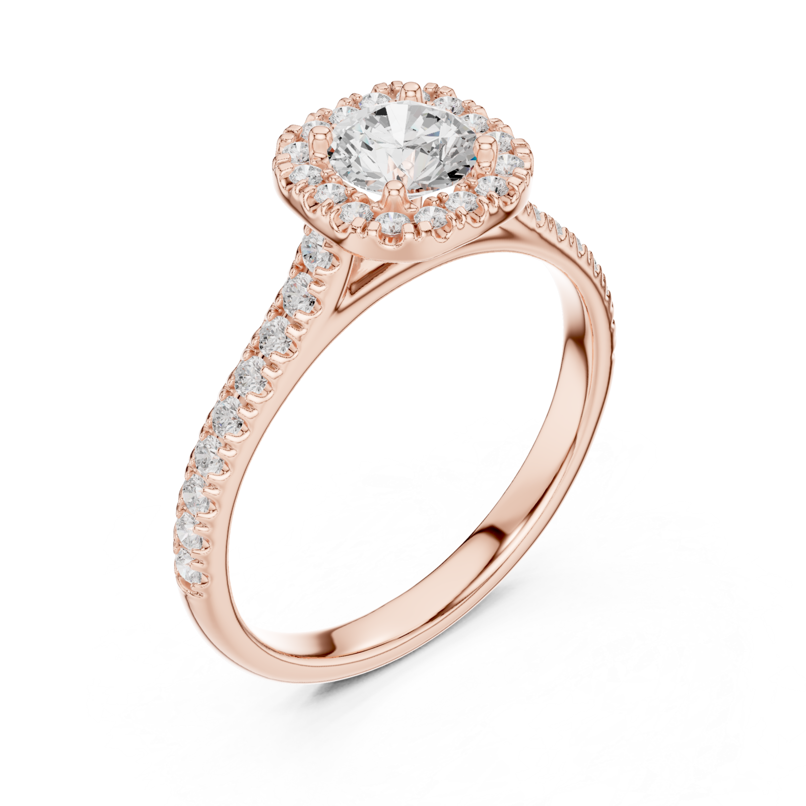  Rose Gold Empress Blossom Promise Solitaire Ring Right View
