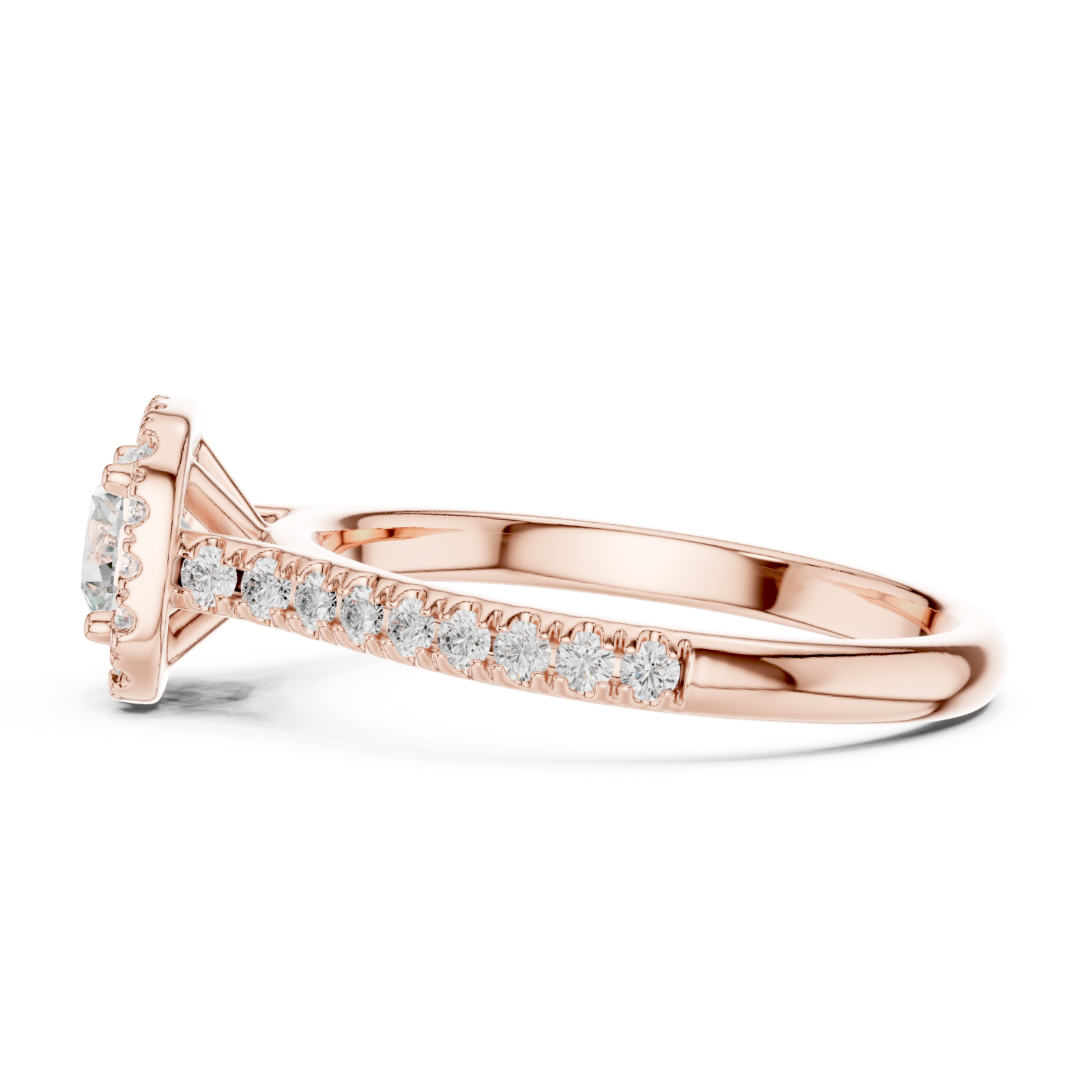  Rose Gold Empress Blossom Promise Solitaire Ring Side View