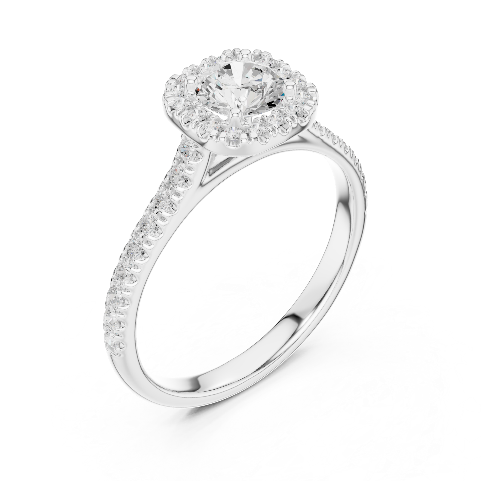  White Gold Empress Blossom Promise Solitaire Ring Right View