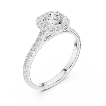  White Gold Empress Blossom Promise Solitaire Ring Right View