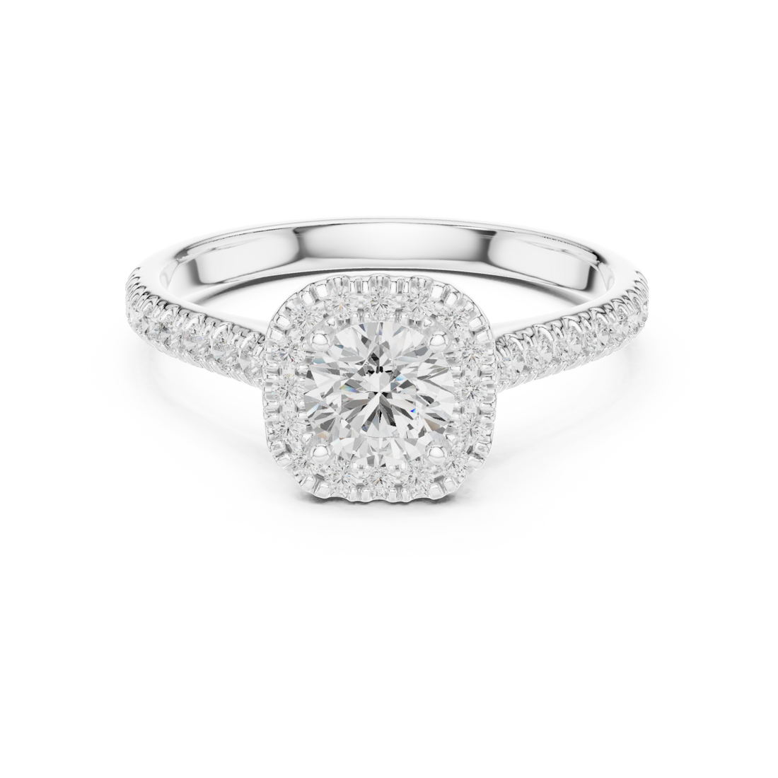  White Gold Empress Blossom Promise Solitaire Ring Right View