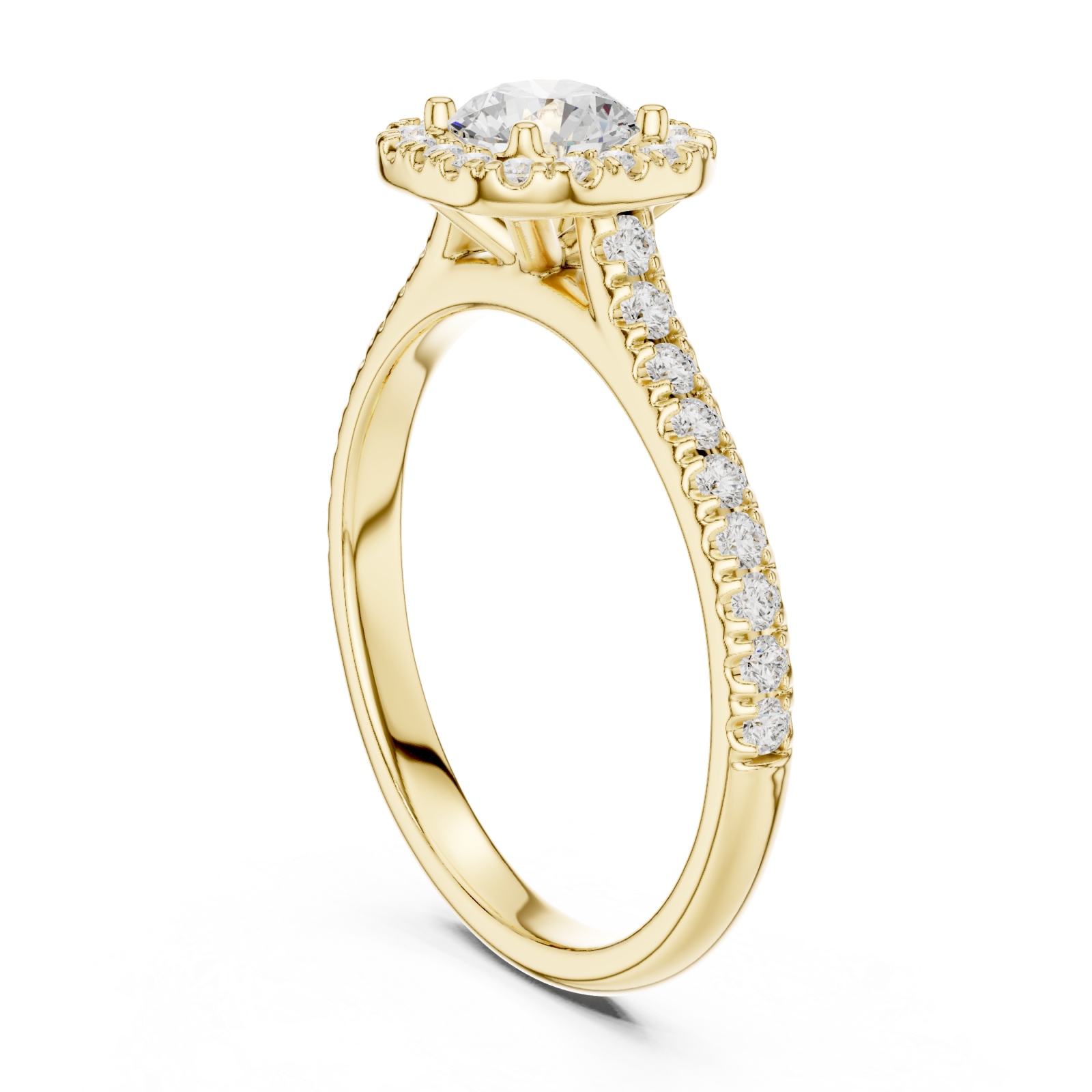  Gold Empress Blossom Promise Solitaire Ring Left View