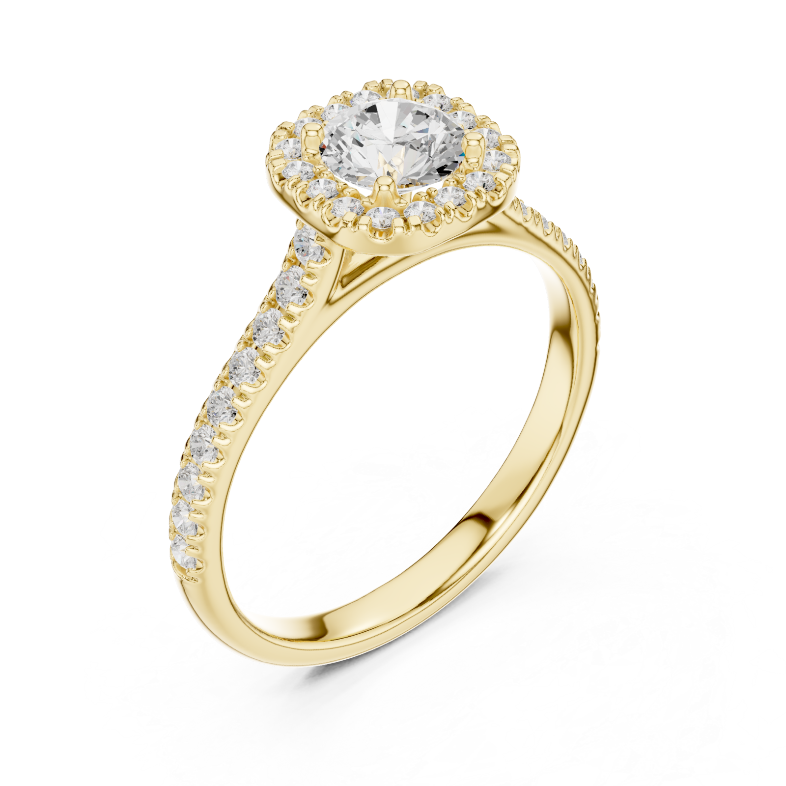 Gold Empress Blossom Promise Solitaire Ring Right View