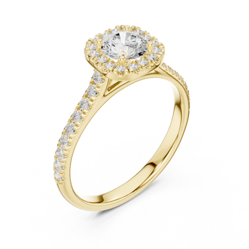Gold Empress Blossom Promise Solitaire Ring Right View