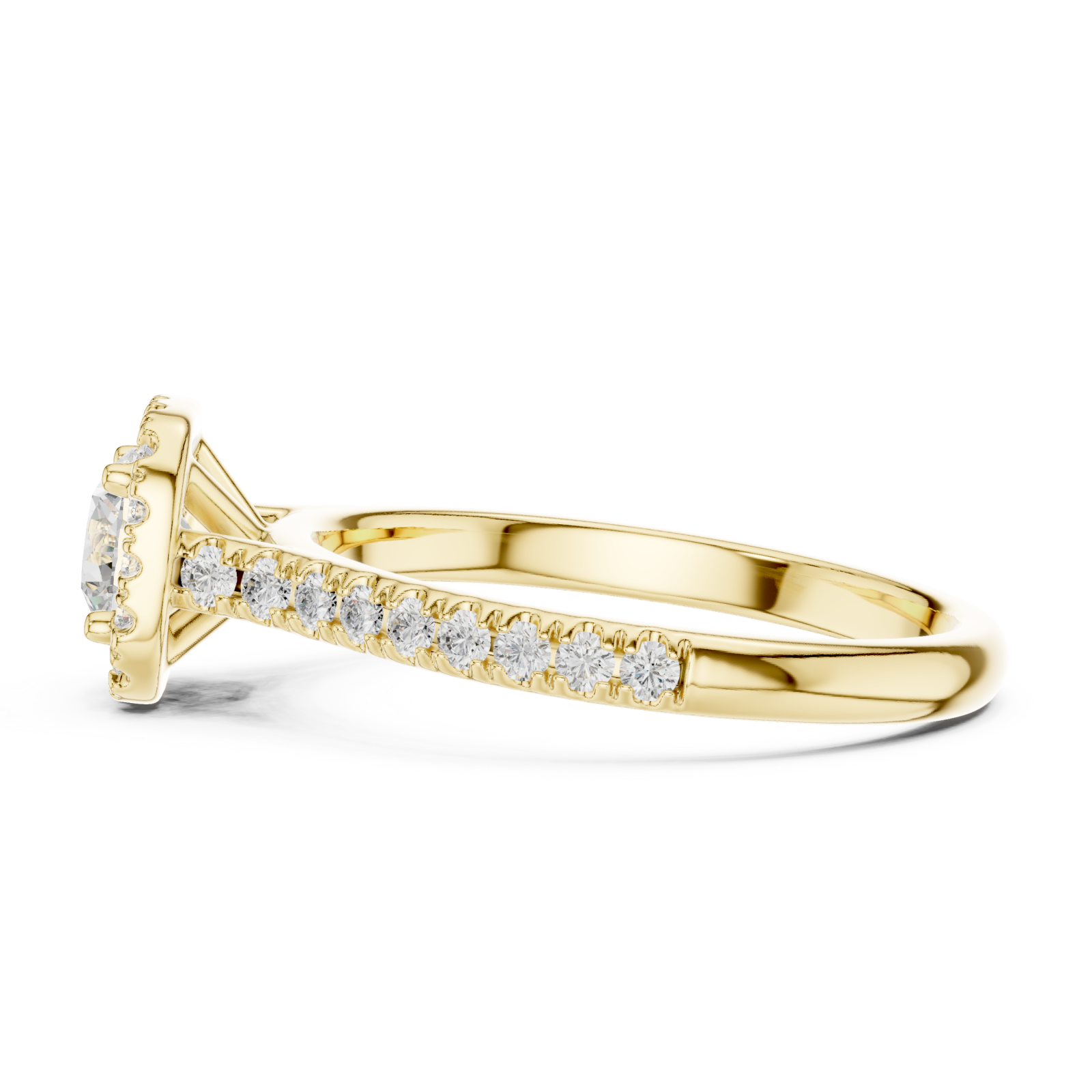  Gold Empress Blossom Promise Solitaire Ring Side View