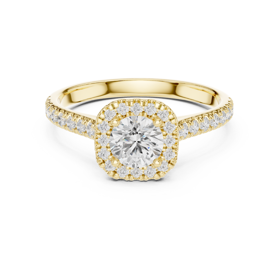 Gold Empress Blossom Promise Solitaire Ring Right View