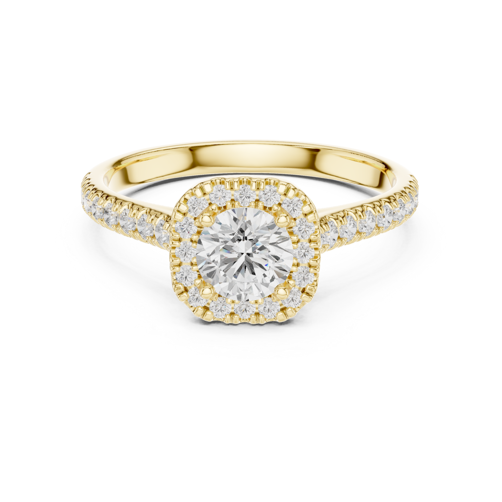  Gold Empress Blossom Promise Solitaire Ring Front View