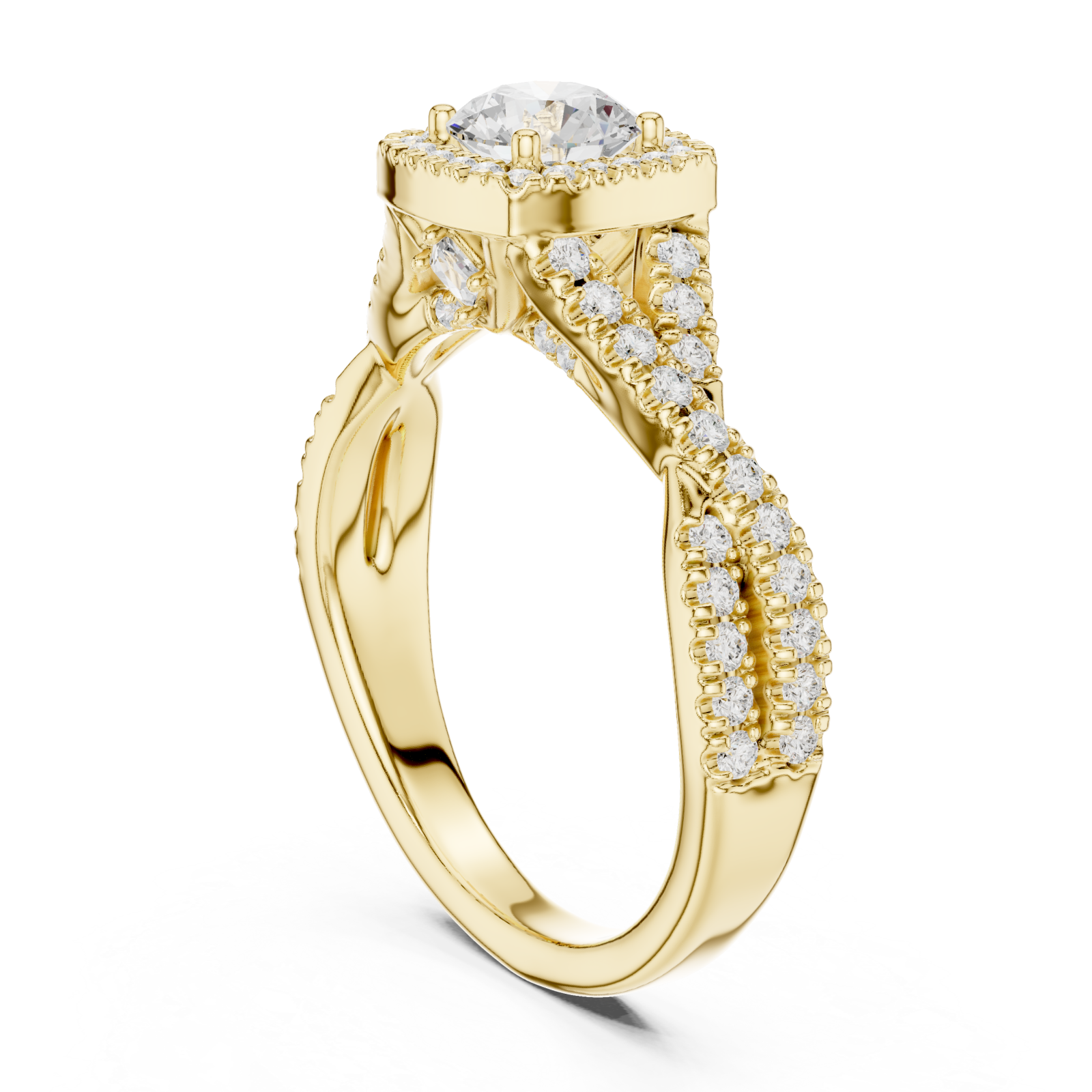  Gold Radiance Halo Luxe Ring Left View